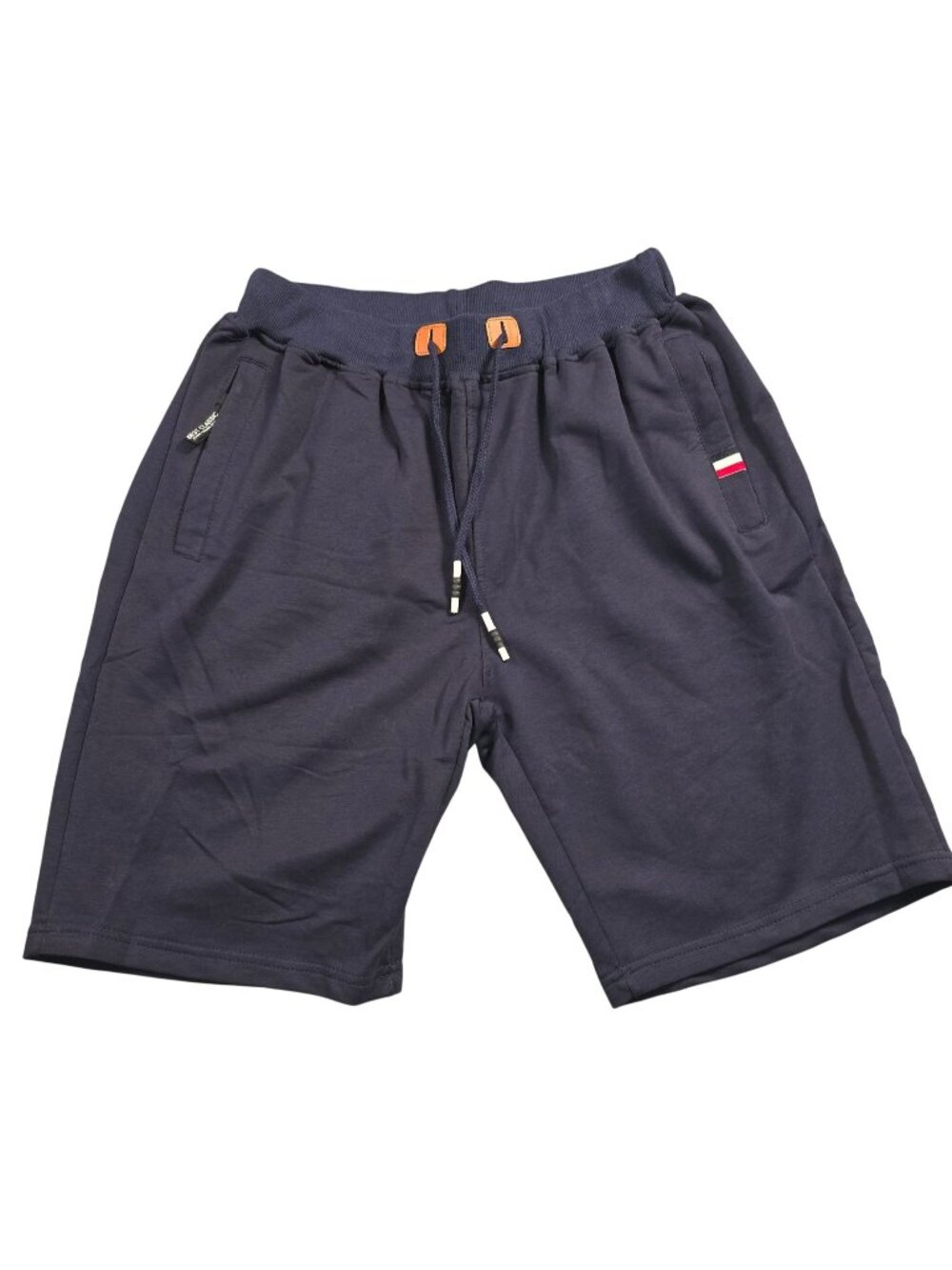 Men's Navy Short Drawstring with Zipper Pockets